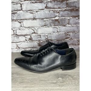 Scott & Sons Handmade Black Leather Derby Wingtip Dress Shoes Men Sz 43EU/10M US